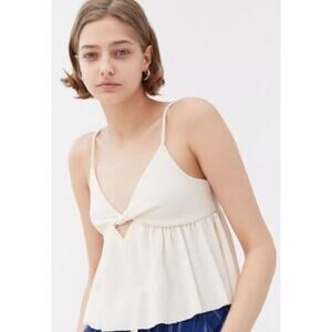 Urban Outfitters Marigold keyhole cutout twist front babydoll peplum tank top XS